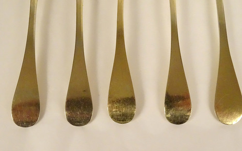 12 Small Spoons Silver Vermeil Leather Case 221gr Directoire Late 18th Century