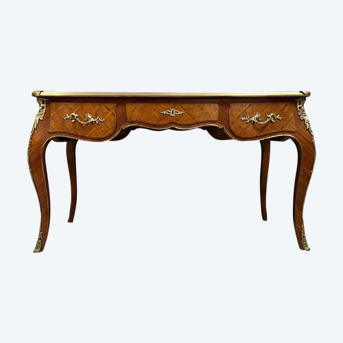 Based on the creations of Charles Cressent: double-sided minister's desk in rosewood circa 1900.