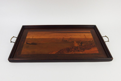 Marquetry Tray "Maritime Landscape"