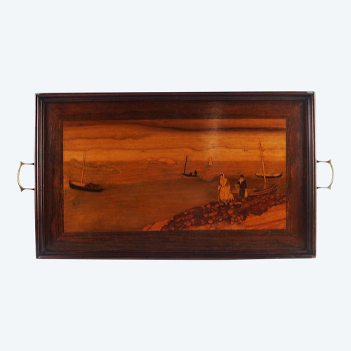 Marquetry Tray "Maritime Landscape"