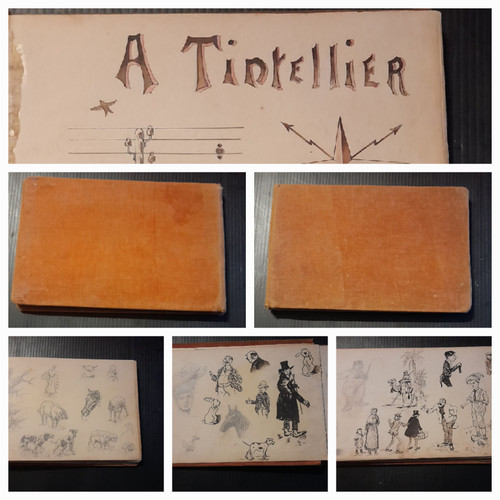 A. TINTELLIER notebook of ink drawings early 20th century 