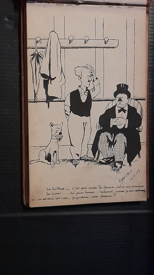 A. TINTELLIER notebook of ink drawings early 20th century 