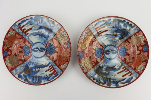 Ensemble De 9 Assiettes Creuses Et Deux Assiettes Plates  Imari