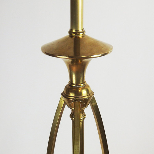 Art-Nouveau Brass Chandelier