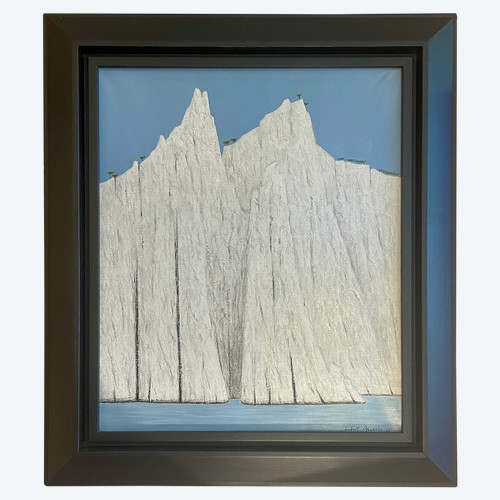 Hubert Aicardi (1922 - 1991), The Cliffs of Piana. Oil on Canvas Dated 1964