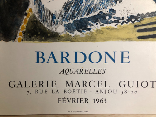 Manifesto Bardone Galerie Marcel Guiot 1963