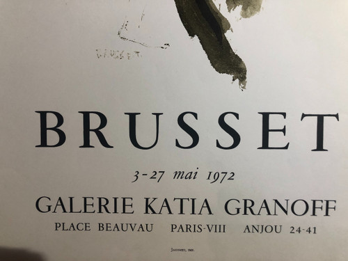 Manifesto Brusset Galleria Katia Granoff Parigi 1972