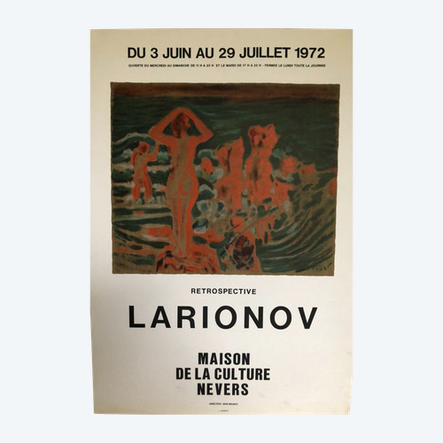 Original Larionov Retrospektivplakat 1972 Nevers