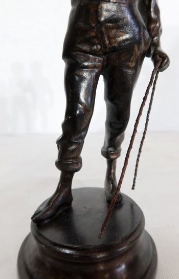  Bronze " Boy with a spinning top " - End of 19th century