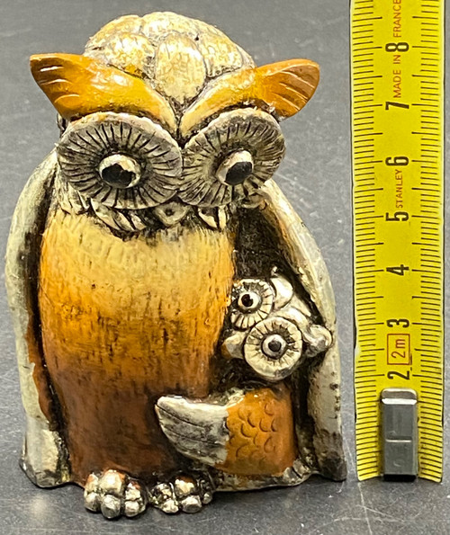 ENAMELED TIN OWL 