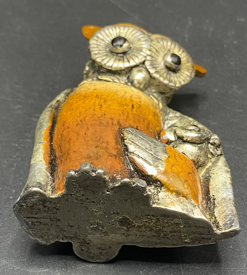 ENAMELED TIN OWL 