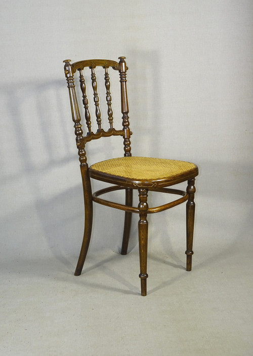 Sedia da bistrot Fischel N°101 tipo Napoleone III, 1900 circa, No Thonet