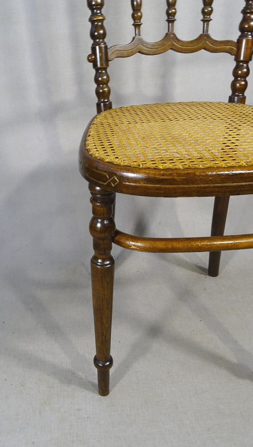 Sedia da bistrot Fischel N°101 tipo Napoleone III, 1900 circa, No Thonet