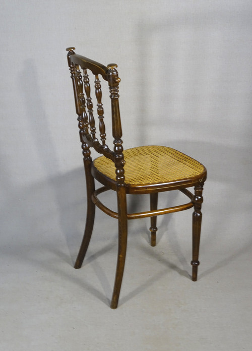 Sedia da bistrot Fischel N°101 tipo Napoleone III, 1900 circa, No Thonet