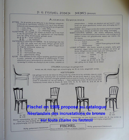 Sedia da bistrot Fischel N°101 tipo Napoleone III, 1900 circa, No Thonet