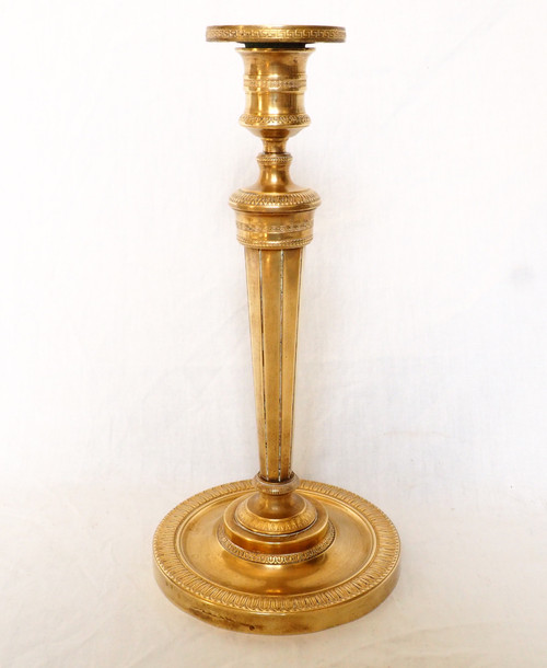 Pair of Empire period gilt bronze candlesticks / torches attributed to Claude Galle