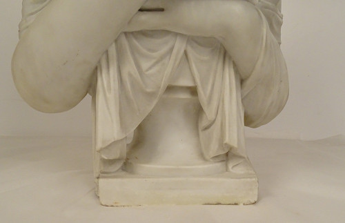 Sculpture buste marbre Carrare Mme Récamier d'apr. Joseph Chinard XIXème