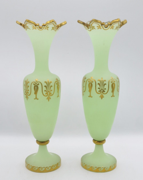 Opaline vases, 19th century.