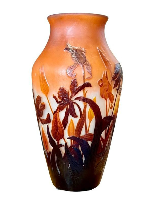 Emile Gallé Importante vaso Art Nouveau "Tulips