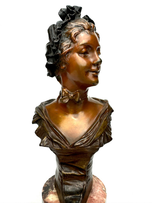 Georges Van der Straeten Busto in bronzo di "Marinette