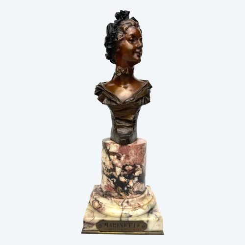 Georges Van der Straeten Busto in bronzo di "Marinette