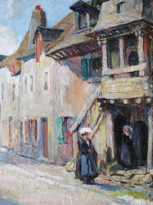 Une rue à Auray, Morbihan signée Albert FERNAND-RENAULT.   