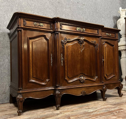 Stamped Louis XV style sideboard in walnut circa 1880