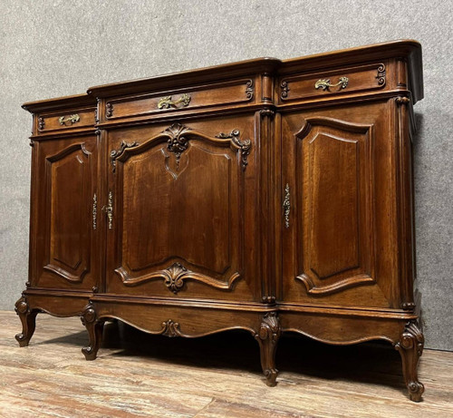 Stamped Louis XV style sideboard in walnut circa 1880