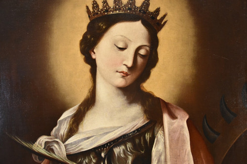 Saint Catherine Of Alexandria, Guido Reni (bologna 1575 - 1642) Workshop Of