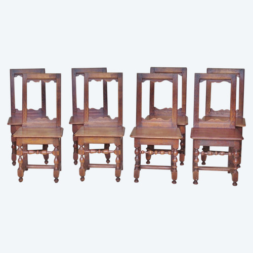 Eight Lorraine chairs, 19th century.