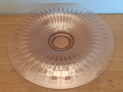 Verlys , France , Large Circular Glass Cup , Art Deco , XX°.