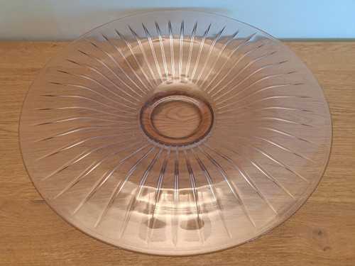 Verlys , France , Large Circular Glass Cup , Art Deco , XX°.