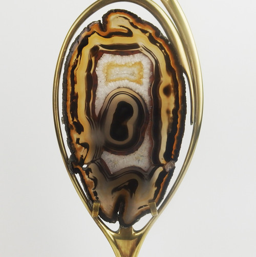 Brass and agate lamp attributed to Willy Daro