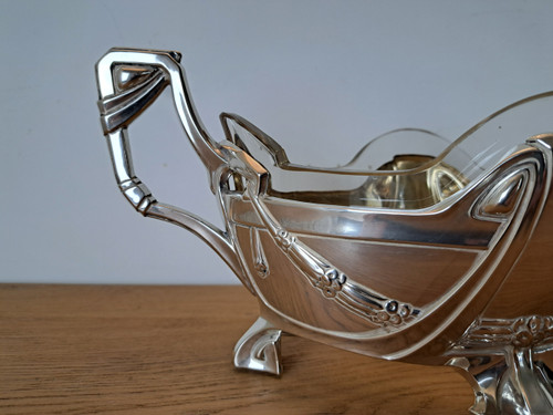 Germany , Planter , Solid Silver And Glass Jug , Jugendstil , Early XX°.