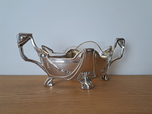 Germany , Planter , Solid Silver And Glass Jug , Jugendstil , Early XX°.