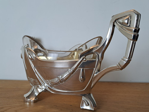 Germany , Planter , Solid Silver And Glass Jug , Jugendstil , Early XX°.