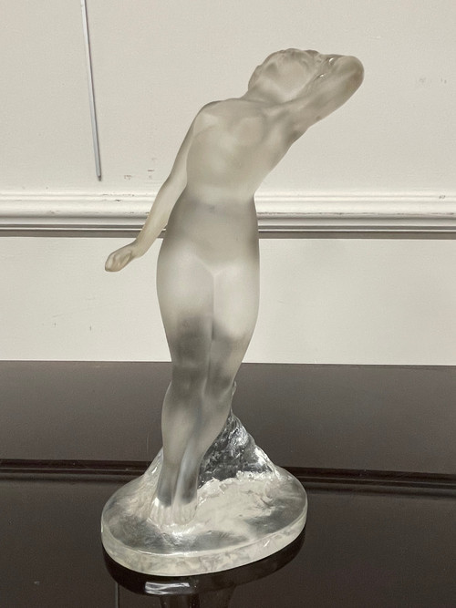 Lalique France - Naïade Statuette Cristal Femme H: 24 cm