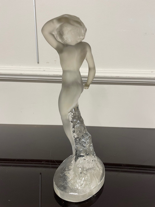 Lalique France - Naïade Statuette Cristal Femme H: 24 cm