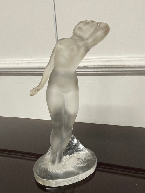 Lalique France - Naïade Statuette Cristal Femme H: 24 cm