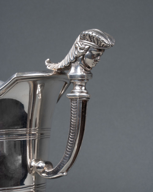 Pair of Solid Silver Ewers, 19th Century