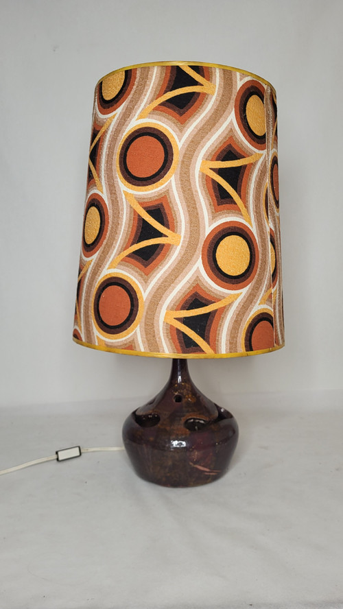 Stoneware lamp signed "Cartonnet Lourotte" / 1970s