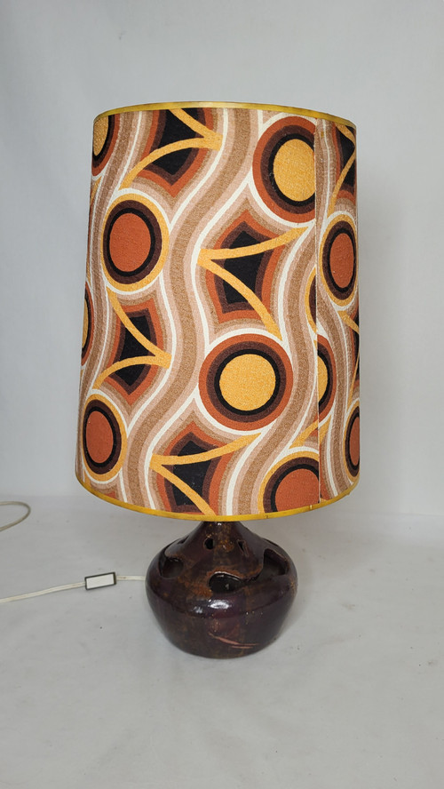 Stoneware lamp signed "Cartonnet Lourotte" / 1970s