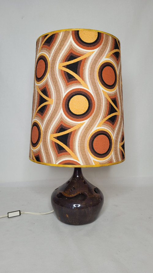 Stoneware lamp signed "Cartonnet Lourotte" / 1970s