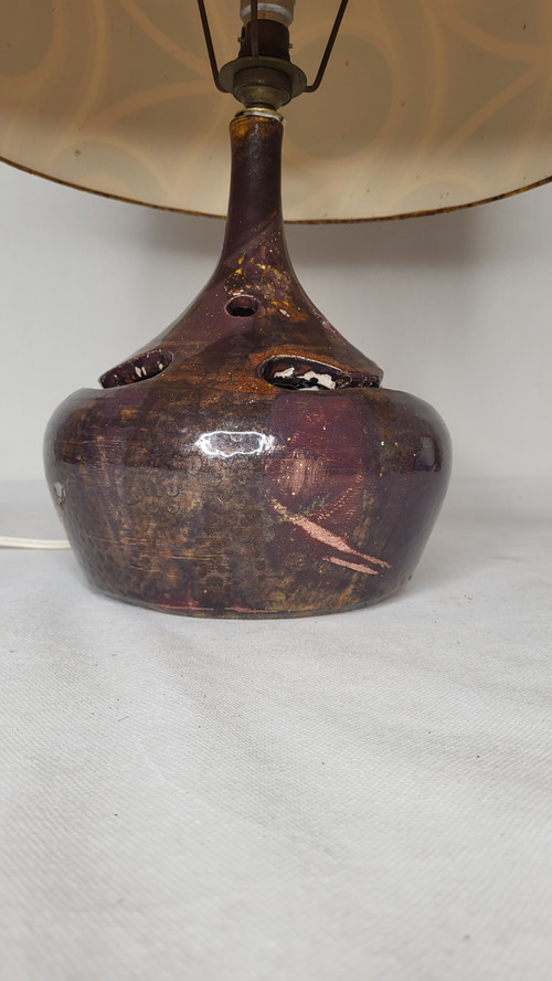 Stoneware lamp signed "Cartonnet Lourotte" / 1970s