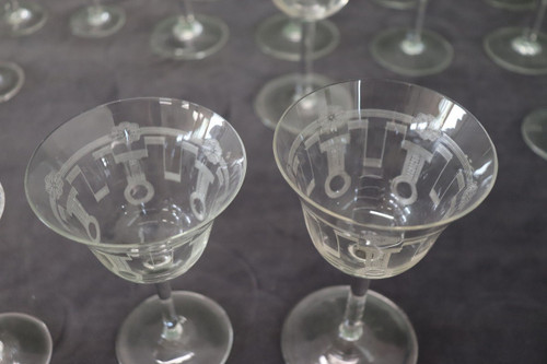 set of 28 crystal glasses