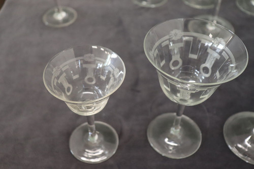 set of 28 crystal glasses