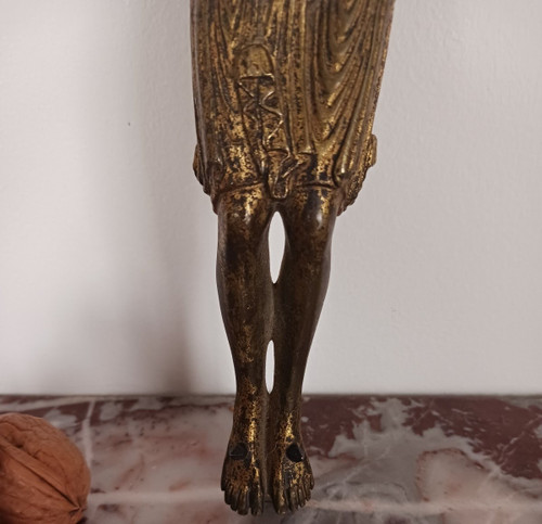 Arte romanica - Cristo in croce - Bronzo dorato - Religiosa