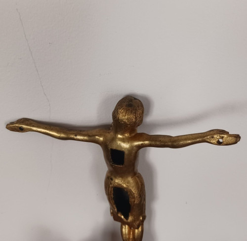 Arte romanica - Cristo in croce - Bronzo dorato - Religiosa