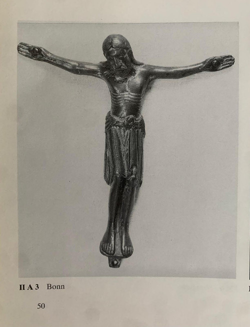 Arte romanica - Cristo in croce - Bronzo dorato - Religiosa