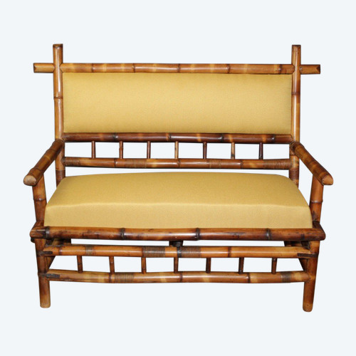 Napoleon III period Bamboo bench seat